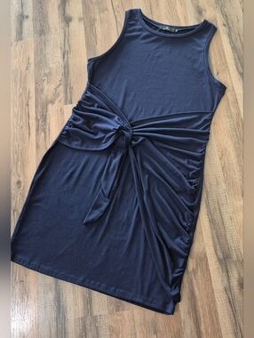 Soft Strecthy Sleeveless Navy Tie-Waist Dress. Very Nice & Comfy!